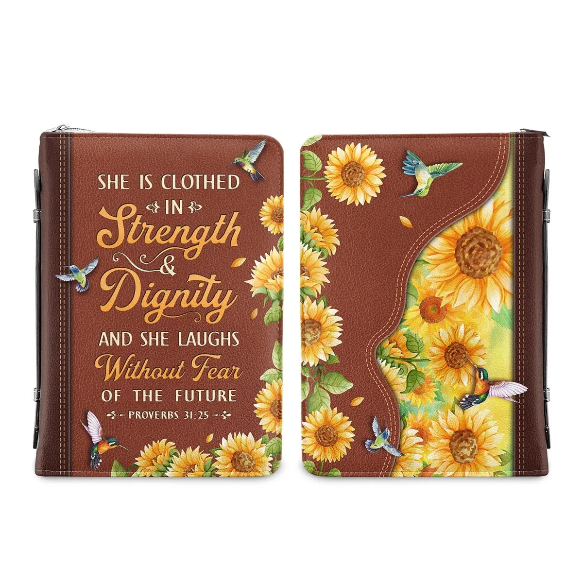 Sunflower Personalized PU Leather Christian Bible Cover