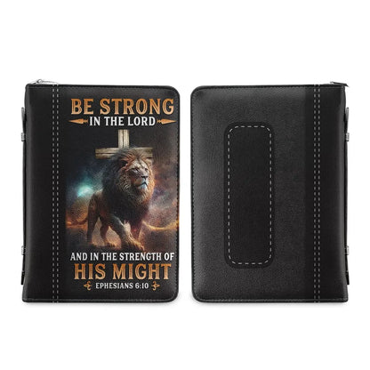 Lion Cross Personalized PU Leather Christian Bible Book Cover
