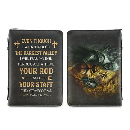 Fear No Evil Personalized PU Leather Christian Bible Book Cover
