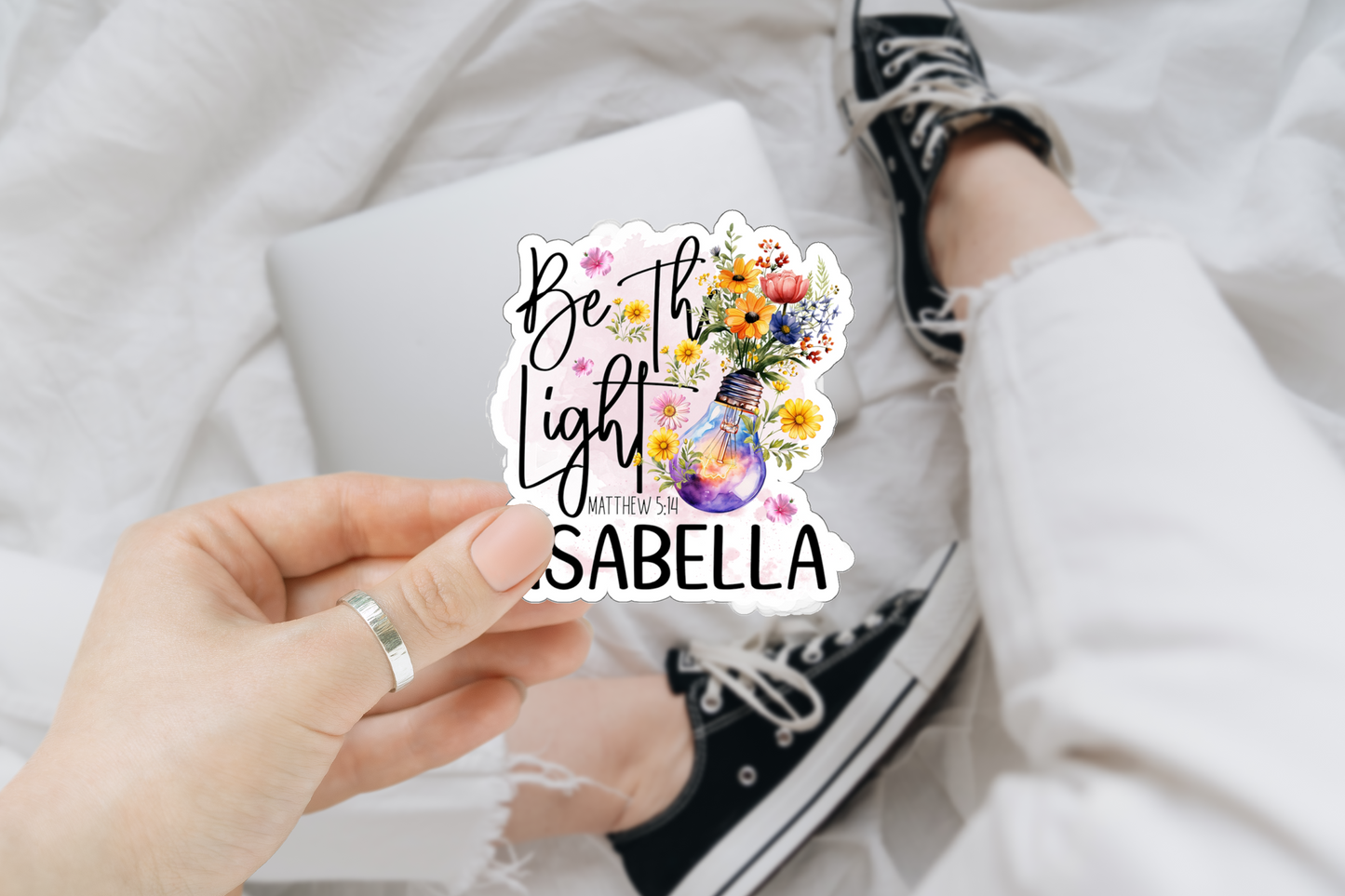 Custom Name Faith-Based Christian Bible Verse Scriptures 4 Designs Sticker Sheet