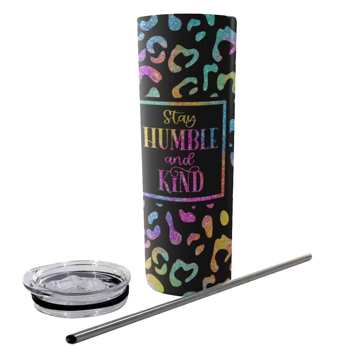 Stay Humble and Kind Tumbler With Stainless Steel Straw 20oz