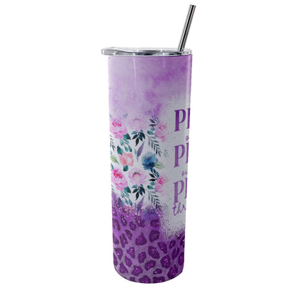 Pray for All Tumbler With Stainless Steel Straw 20oz