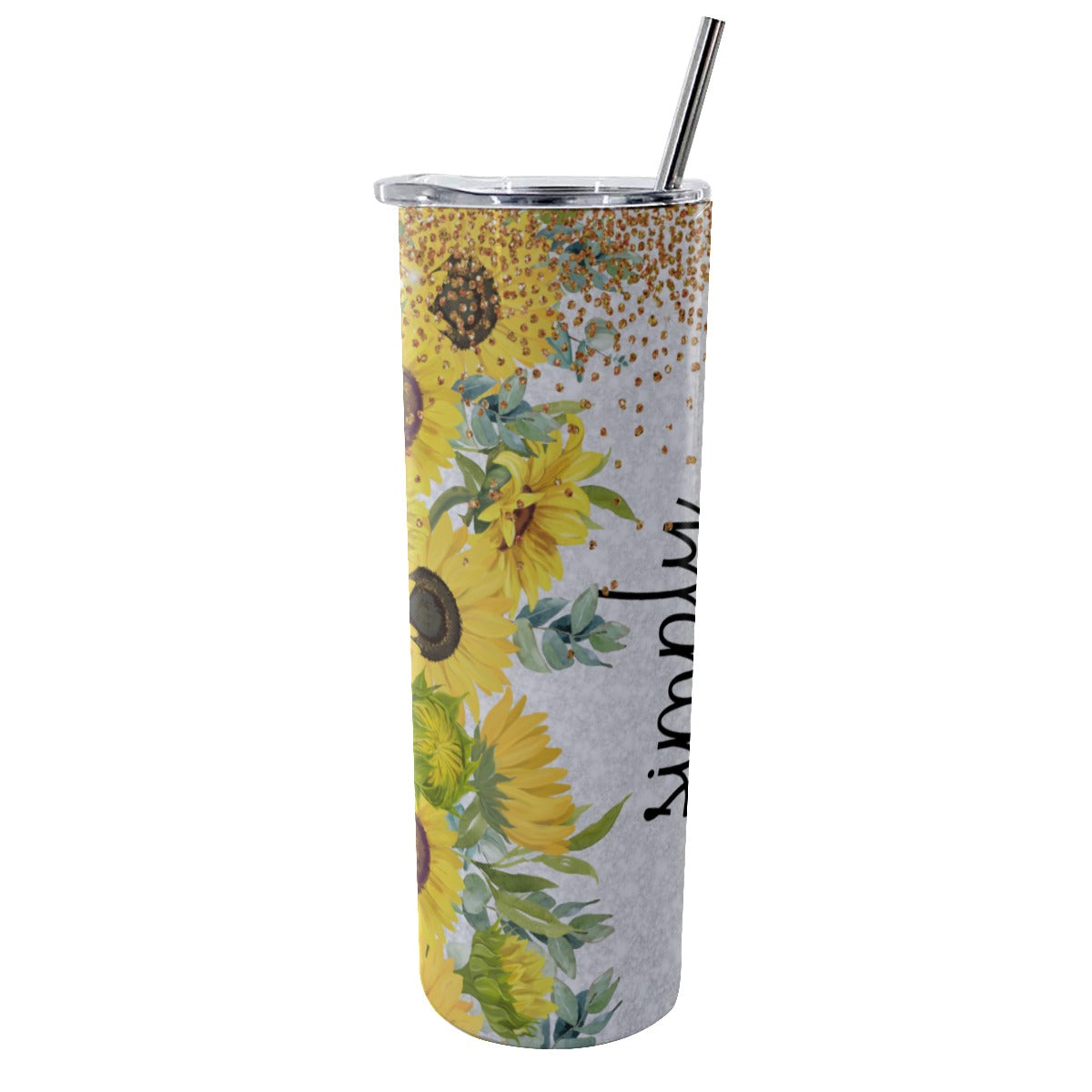 Simply Blessed Tumbler With Stainless Steel Straw 20oz