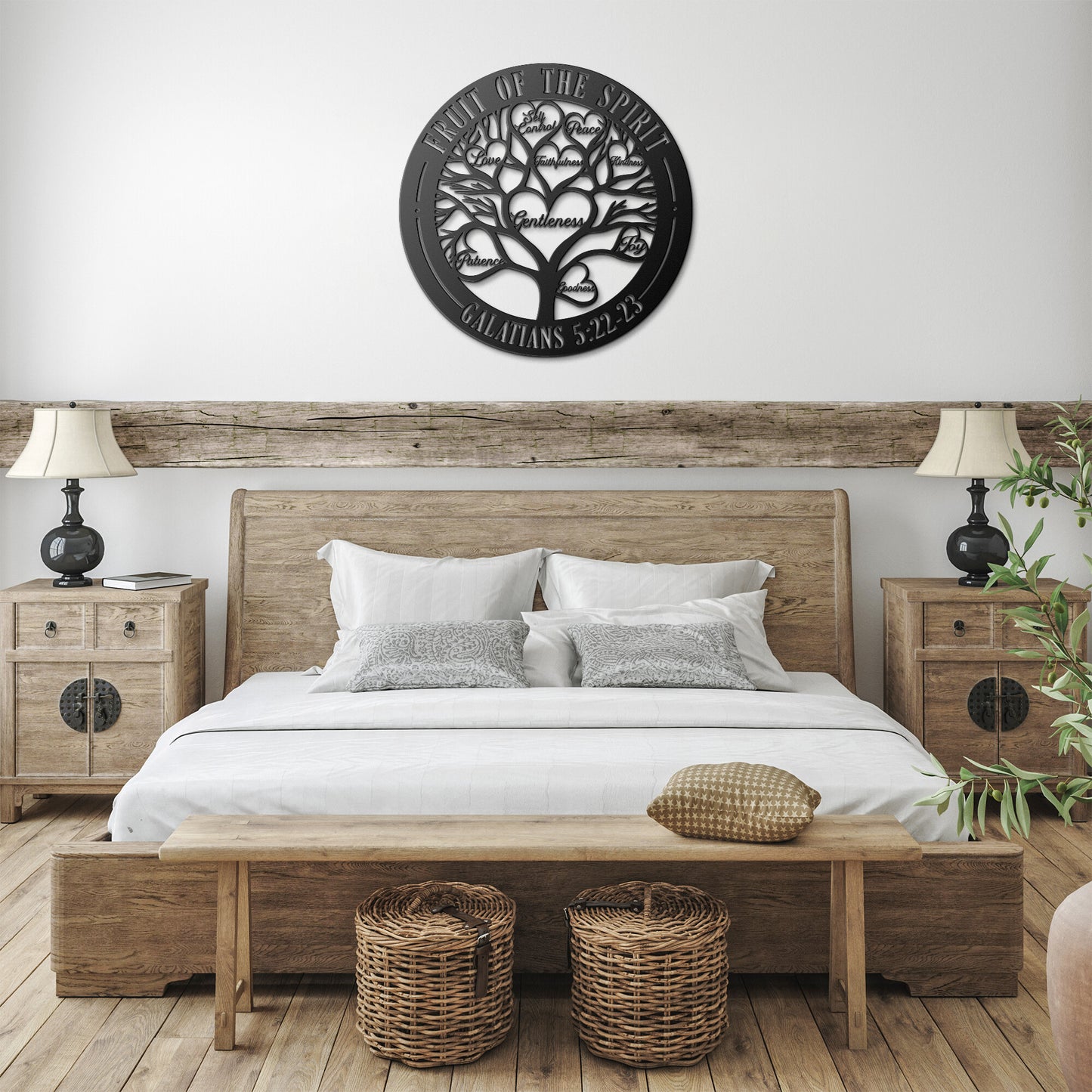 Fruit of The Spirit Galatians 5:22-23 - Metal Art/Sign, Religious Wall Home Decor, Christian Metal Sign, Bible Verse Metal Sign, Tree of Life