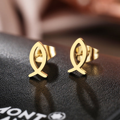 Stainless Steel Earrings Trend Heart Shaped Stethoscope Charm Fashion Stud Earrings For Women Jewelry Party Gift