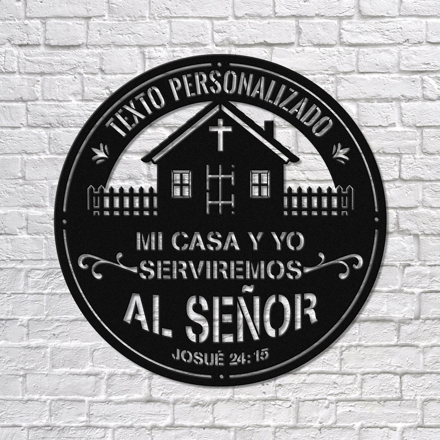 Mi Casa Y Yo Serviremos Al Señor Arte de Metal, As For Me and My House Bible Verse Sign, Spanish/ Español Religious Home Decor, Christian Wall Sign.
