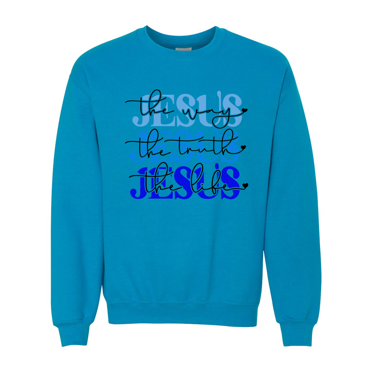 Jesus is The Way Blue Crewneck Sweatshirt