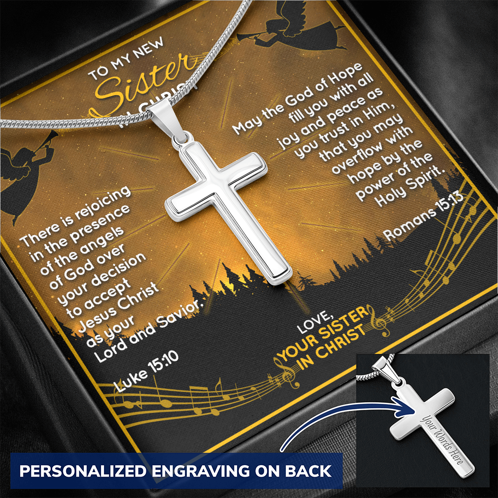 Custom Cross and Chain - Stainless Steel Curb Chain - Personalized Cross Necklace - Faith and Religious Gift