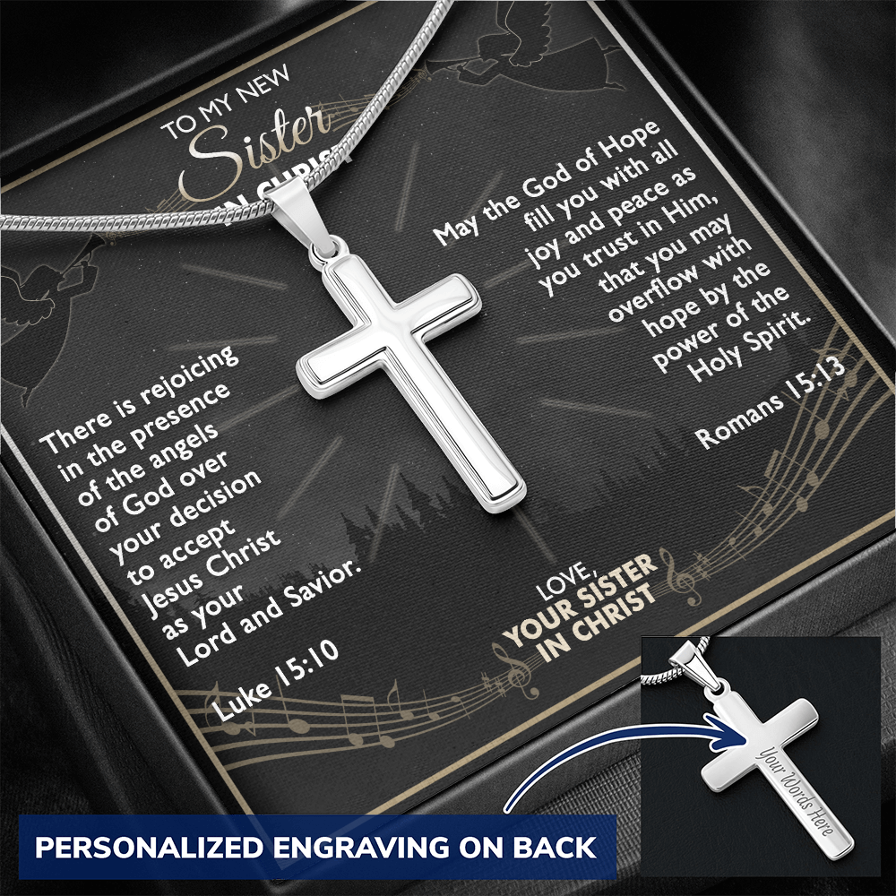 Custom Cross and Chain - Stainless Steel Curb Chain - Personalized Cross Necklace - Faith and Religious Gift