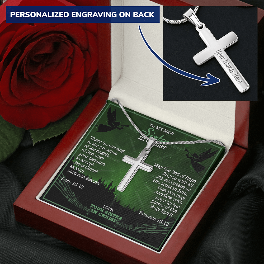 Custom Cross and Chain - Stainless Steel Curb Chain - Personalized Cross Necklace - Faith and Religious Gift